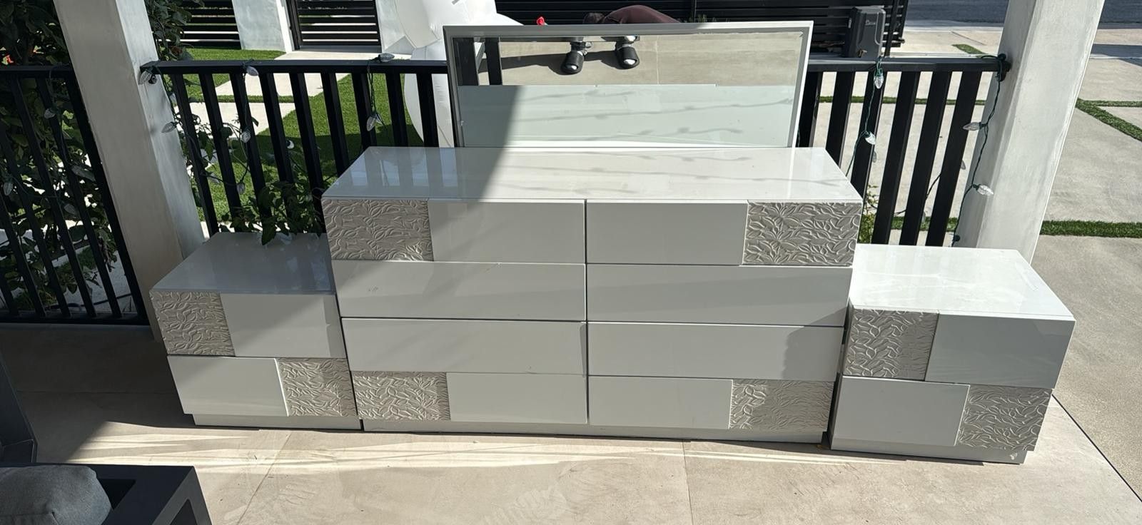 Bedside Table and Vanity with Mirror