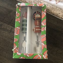 Little Champ Football Fork And Spoon