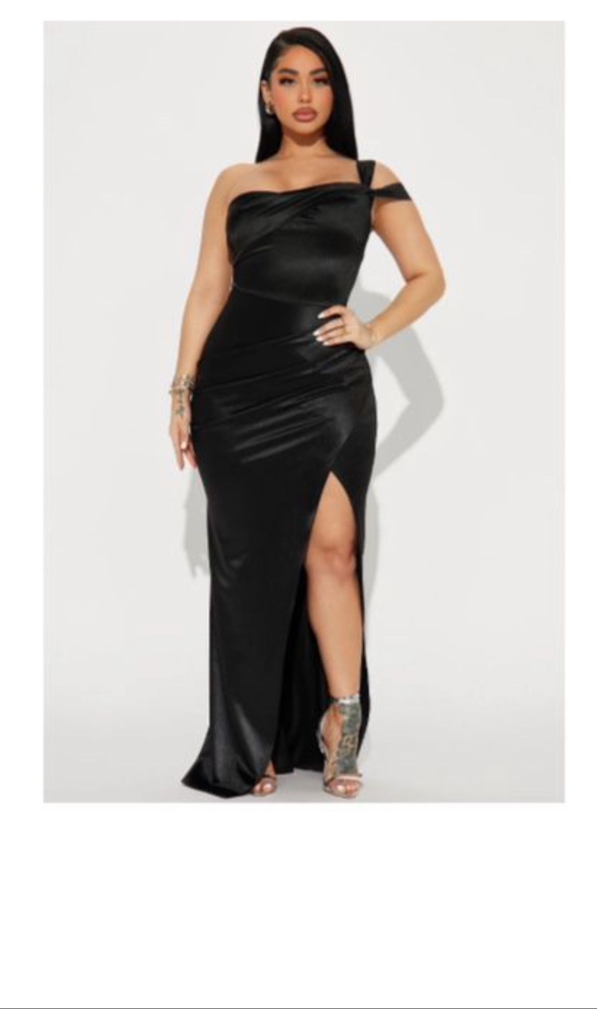 Fashion Nova Sloane Satin Maxi Dress - Black 