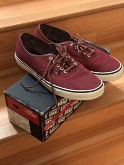 Burgundy Vans worn once