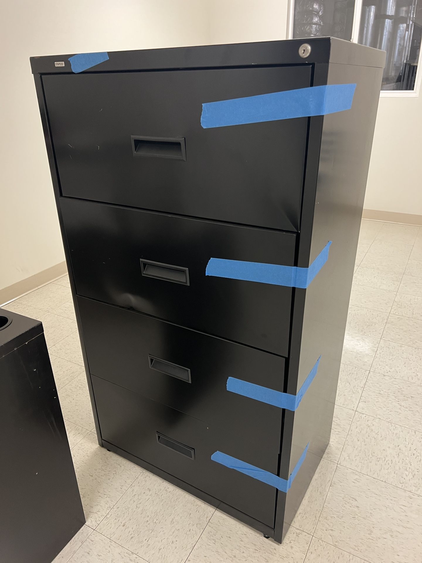 Staples HL1000 Lateral File Cabinet, 30" Wide, 4-Drawer, Black