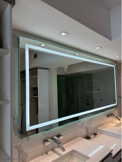 Lighted Custom Wall Mirror - it’s crated and ready to ship
