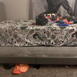 Gray Twin Bed Frame 