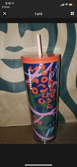 Starbucks Summer 2021 Acrylic Jungle Leopard 24 oz Cold Cup Venti Tumbler Winter