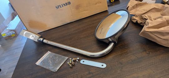 New 8" Stainless Steel Semi Truck Hood Mirror Assembly (Universal Fit)