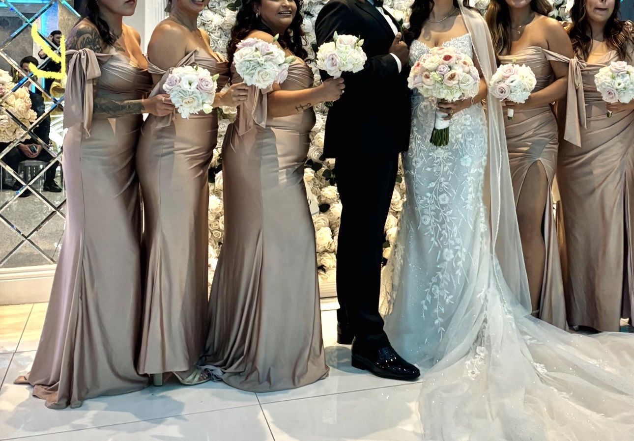 tea length plus size bridesmaid dresses Ever-Pretty Inclusive Plus Size Tie-Waist Midi Ruffles Sleeves Bridesmaid Dresses main image 0