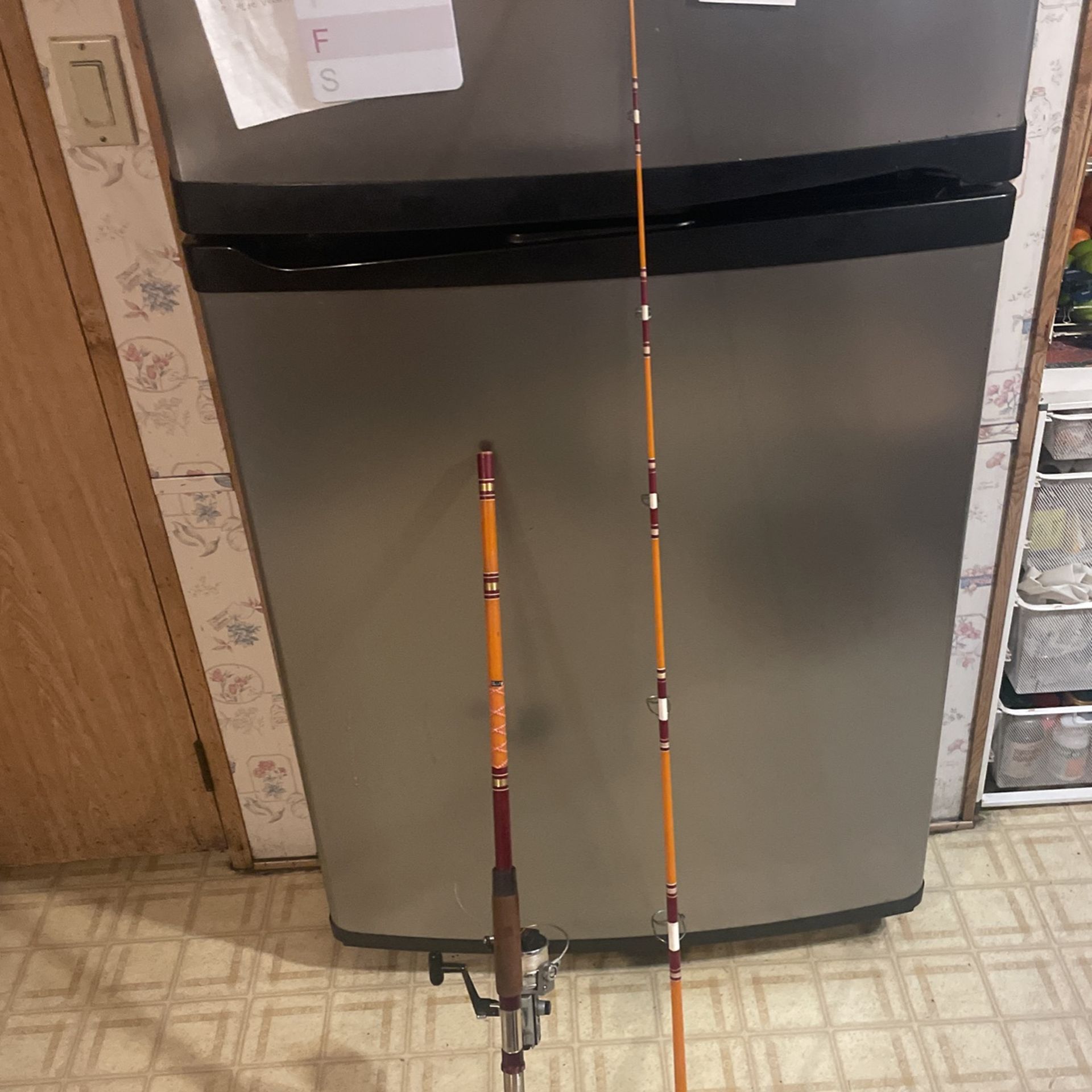 Ocean, Fishing Pole And Reel Could Be Used For Catfish Also Or Trout