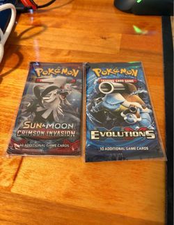 Pokemon XY Evolutions and sun and moon booster packs
