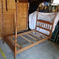 Twin Bed Frame - 4 Poster Wood Twin Bed Frame
