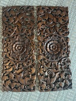 Hand Carved, Teak wood wall panels
