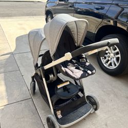 Graco Ready2Grow 2.0 Double Stroller Features Bench Seat and Standing Platform