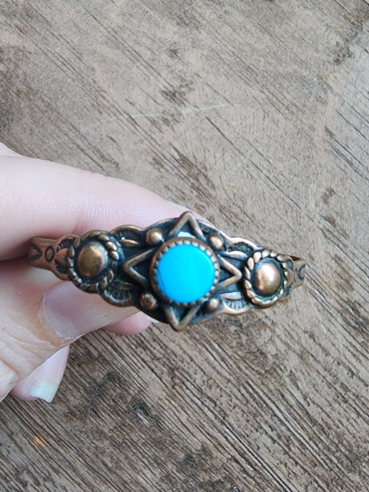 Tiny Turqoise Copper Bracelet