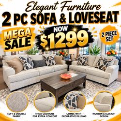 2 PC SOFA AND LOVESEAT