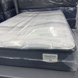 FULL SIZE SIMMONS BEAUTYREST HARMONY (PLUSH) PILLOW TOP MATTRESS & BOX SPRING BED SET