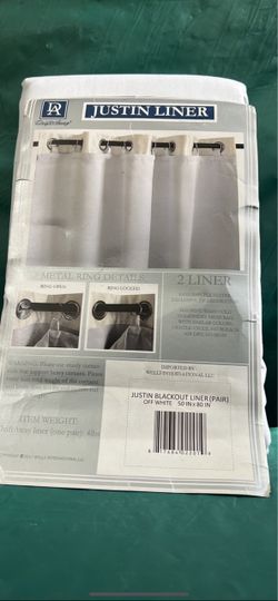 Justin Blackout Curtain Liner Pair Off White