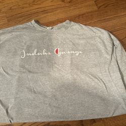 Judah’s Garage Branded Gray Tee with Champion-Inspired Logo