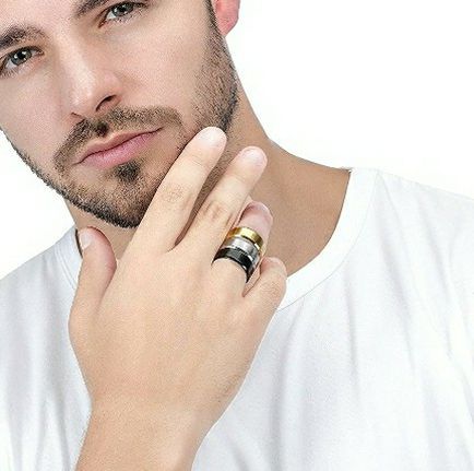 3 piece Set Stainless Steel Rings for Men, Gold Silver Black Rings
