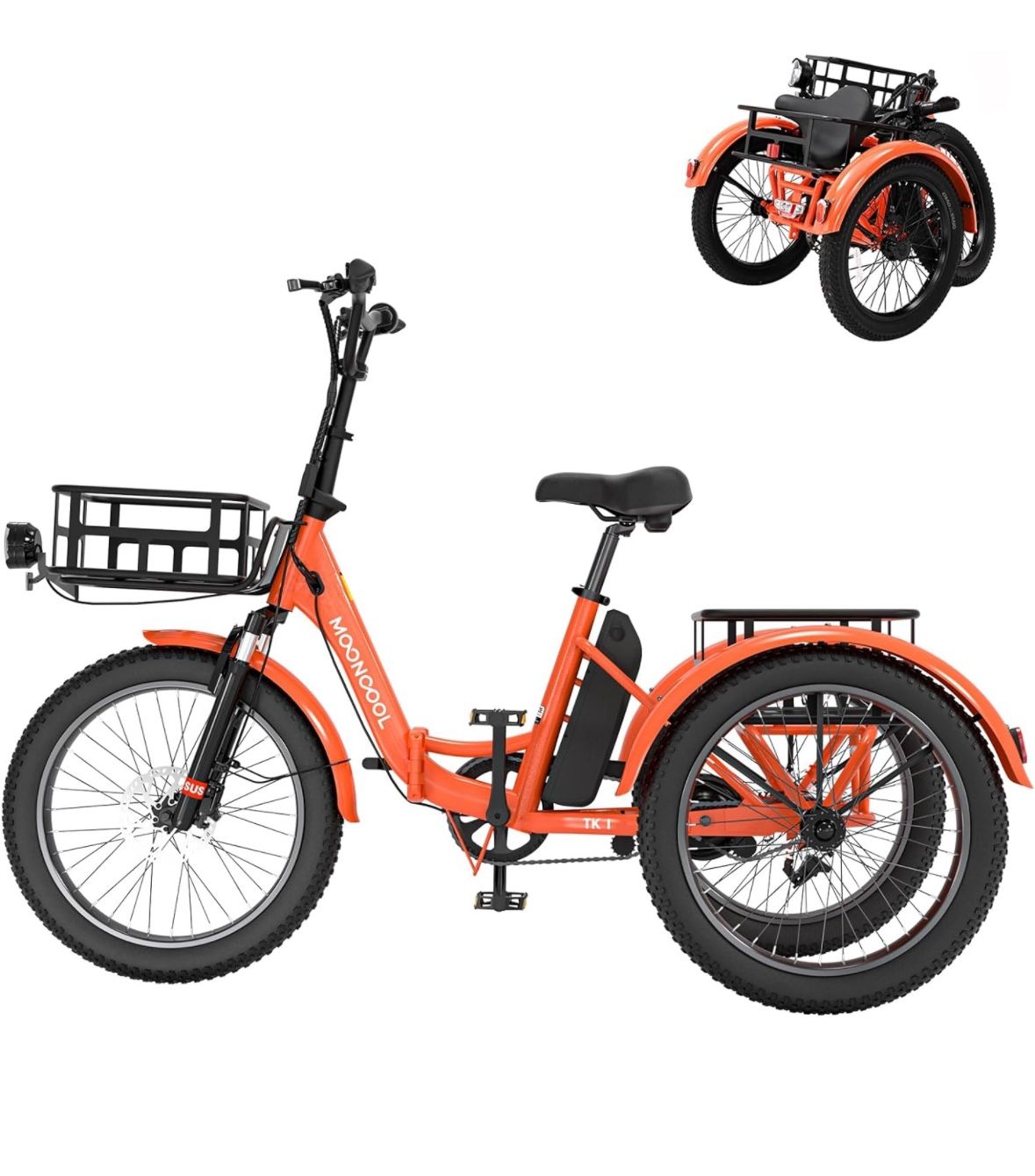 Electric Trike, Electric Tricycle for Adults, 20" Folding 3 Wheels Electric Bicycle Bikes, 48V 500W Motorized Electric Ebike with Aluminum Frame, Remo