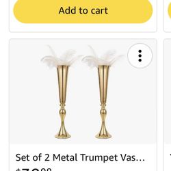 Metal Vases (set Of 2) Rose Gold