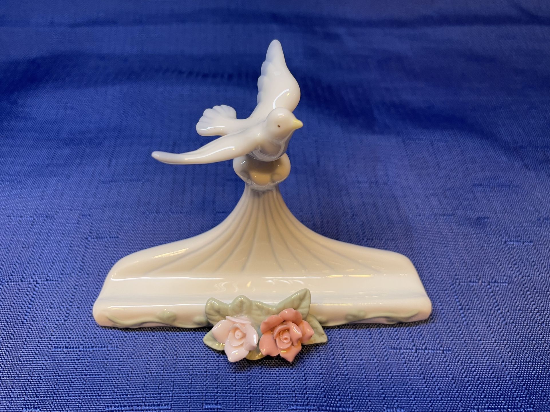 Beautiful Porcelain Business Card Holder With Dove/florals