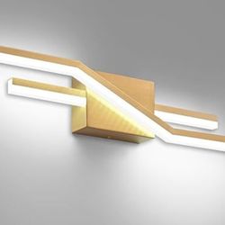 Solfart 24in LED Dimmable Bathroom Fixture Gold New 