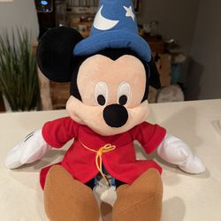 Vintage Mickey Mouse Disney Wizard Stuffed Animal 