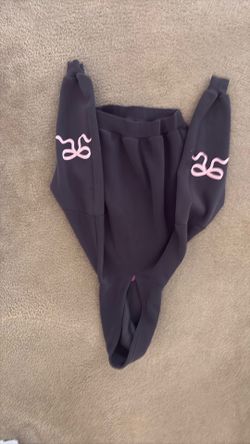 Edikted gray hoodie pink bow sleeves