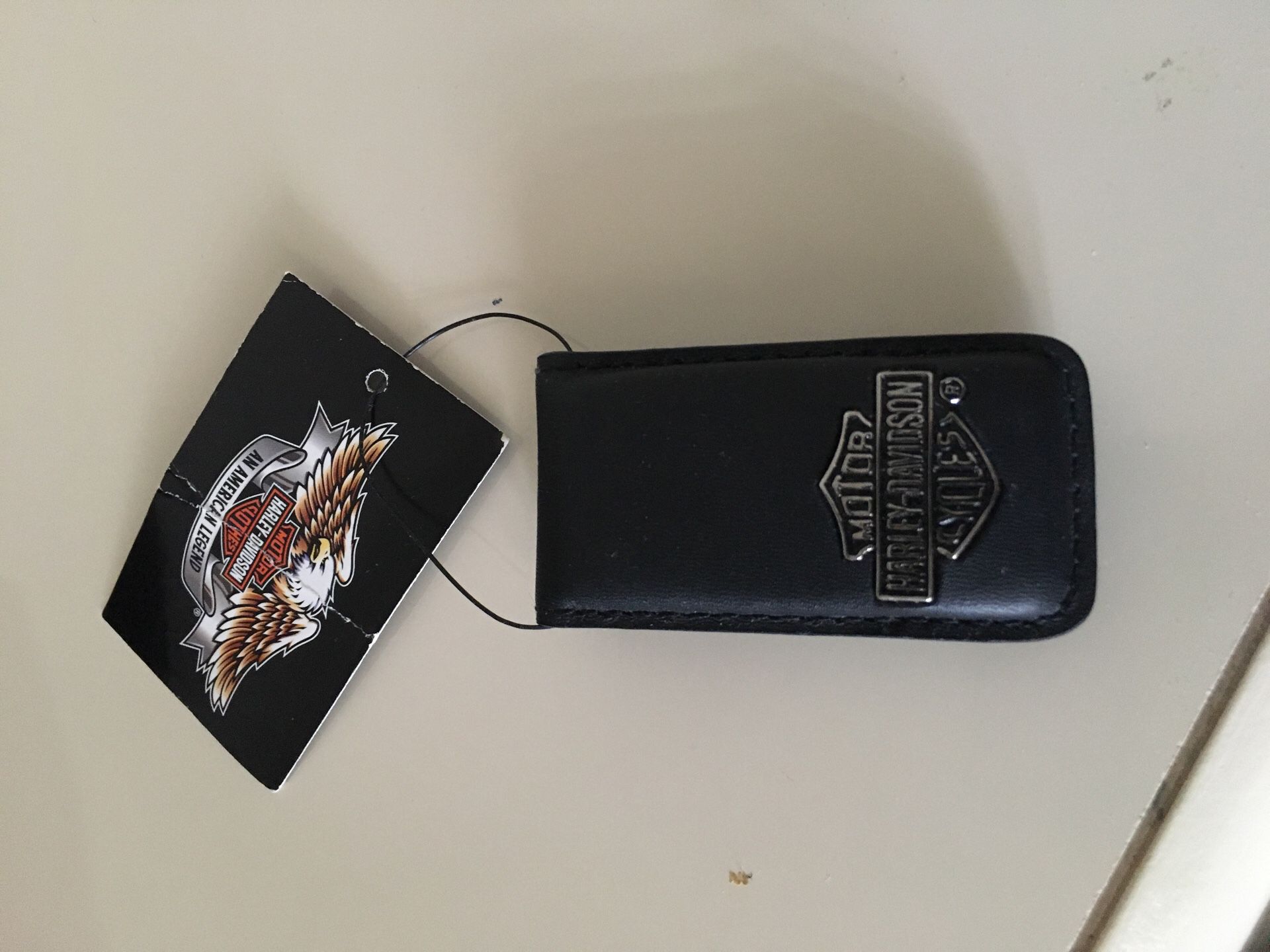 Harley Davidson money clip (leather) NOS $35