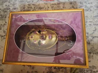 Framed Venetian Masquerade Mask Shadow Box