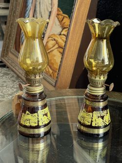 Pair of (2) Vintage Oil Lamps 