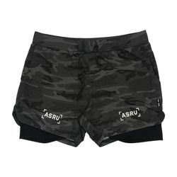 ASRV Tetra-Lite Shorts Mens Large L Black Camo 5” Inseam Lined DSG-0622 Training