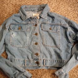 Women's Xl Denim Crop Jacket Like New 