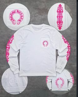 Chrome Heart Pink Horseshoe Whit Long Sleeve