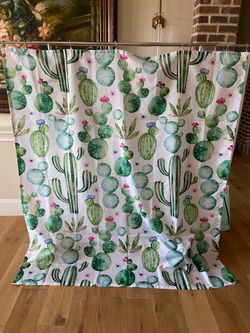 Shower Curtain & Cactus Art