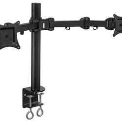 New - Dual Monitor Mount Stand Heavy Duty Fits 2 Screens Up To 27"