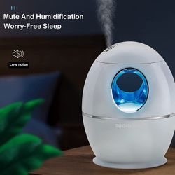 Humidifier (800ML Water Tank) Bedroom Small Room Office Desktop Silent Ultrasonic Humidifier - With 7 Colors LED Lights To See Water Level - Indirect 