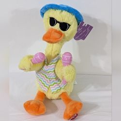 Easter Dancing & Singing Animated Yellow Duck With Maracas , New With Tag