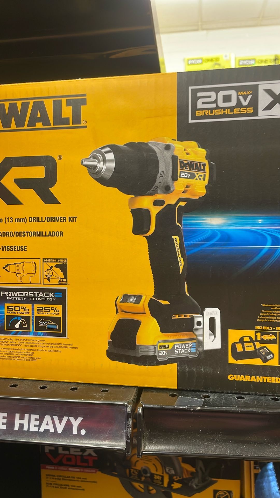 DEWALT 20V Lithium-Ion Cordless Brushless Compact 1/2 in. Hammer Drill Kit with (2) 2.0Ah Batteries and Charger