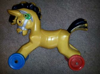 Vintage 1970s Plastic Toy Riding Horse