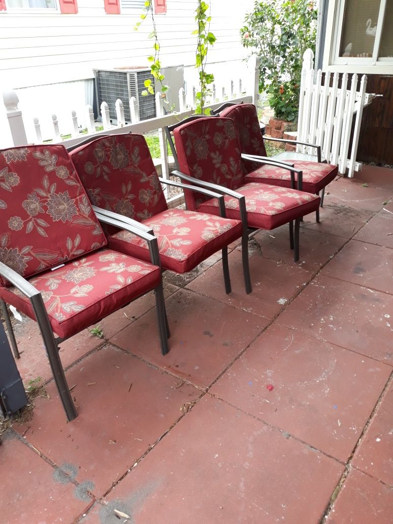 Patio furniture grill glass table garbage can