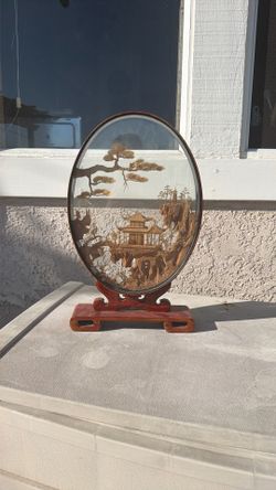 Chinese cork diorama (sometimes called a cork art landscape or cork carving display).