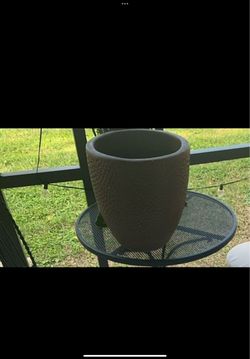 Large 14” Heavy Textured Pottery style Outdoor Planter Pot