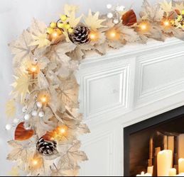 Fall Harvest Garland with Pinecones 6FT