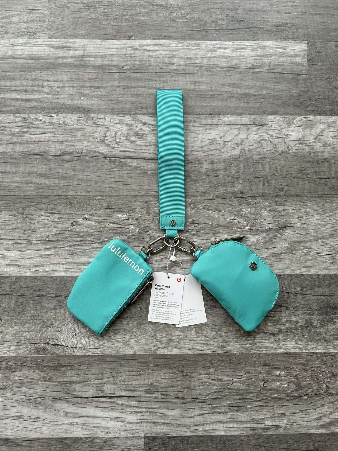 Lululemon Dual Pouch Wristlet Teal Turquoise Aqua Blue New With Tags