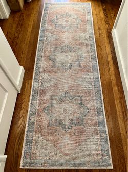 Vintage Vintage Style Runner Rug 2.5x7 – Neutral Distressed Pattern