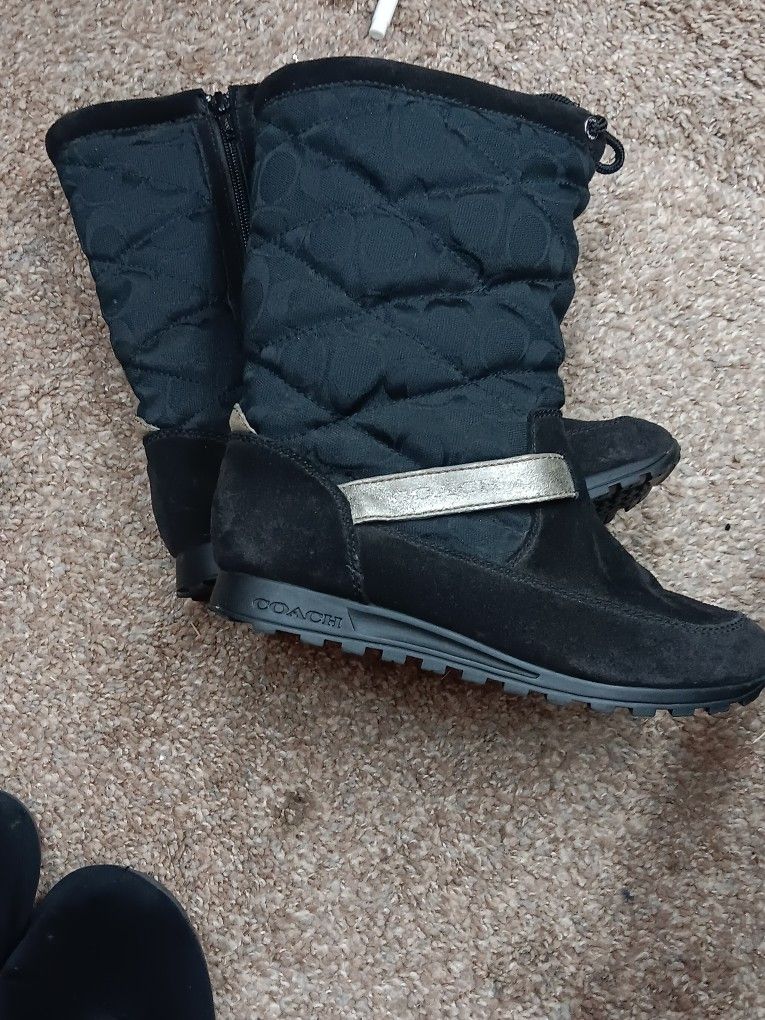 Womens Coach Black Winter Boots