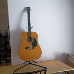 Burswood Acoustic 6 String Guitar One Stroke Need Replacement 