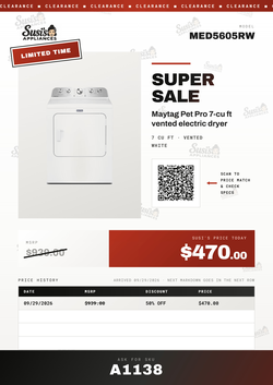 Maytag MED5605RW Electric Dryer