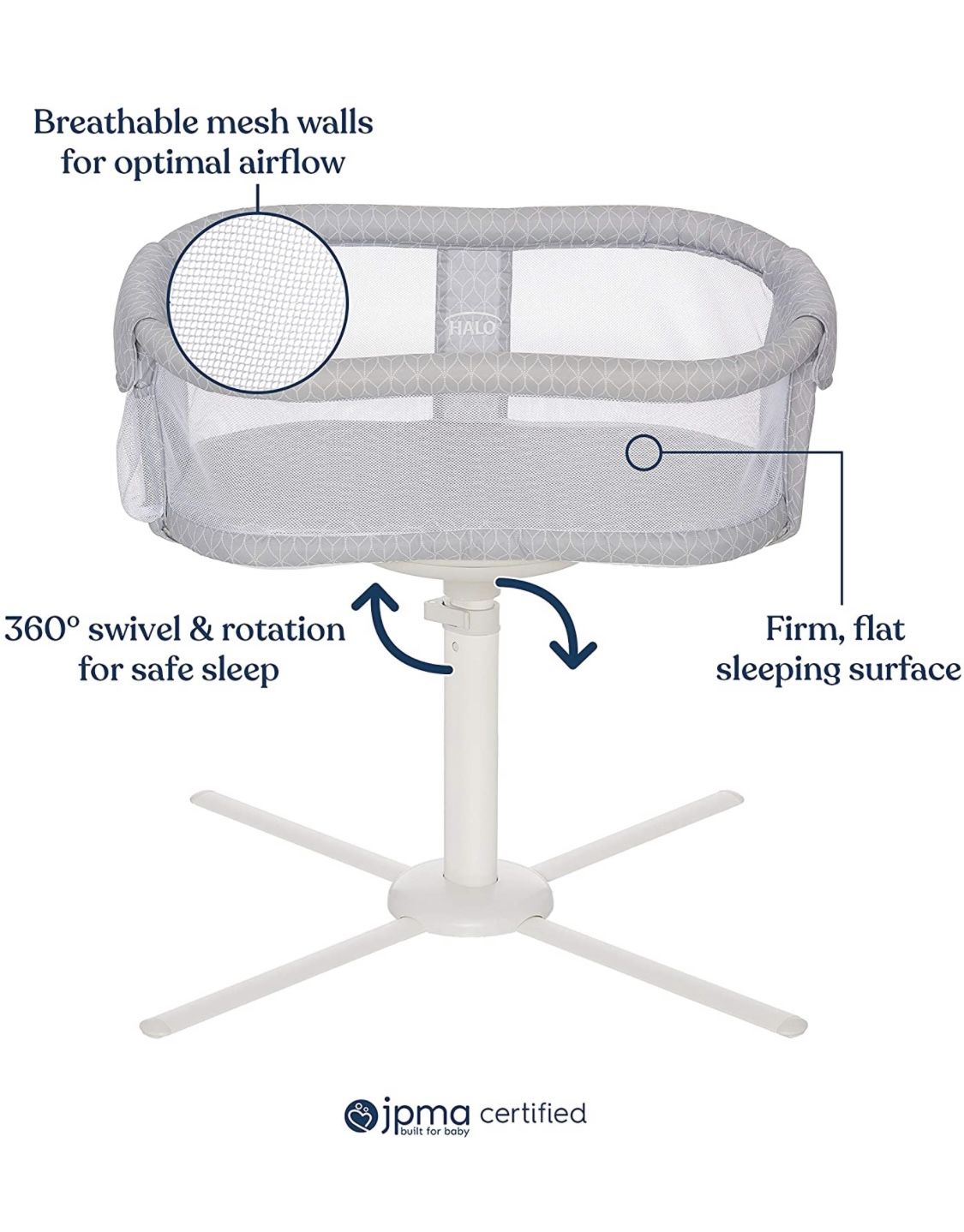 Crib Mobiles Halo Bassinet Mobile Attachment Grey And Yellow Owls