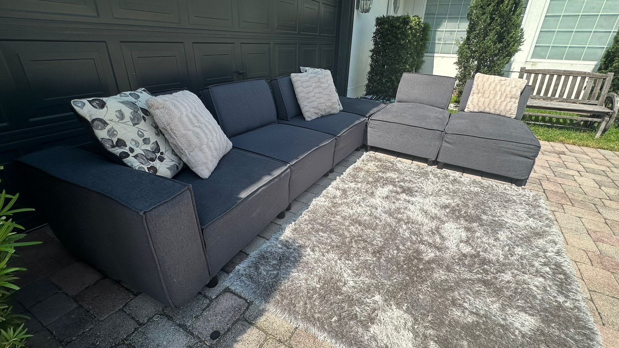 Sectional Modular 7 pieces Dark Grey … Delivery Extra